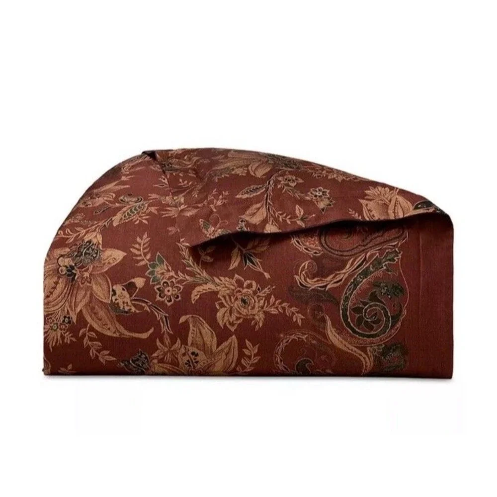 Ralph Lauren Inez Paisley KING Duvet Cover Jacobean Floral Burgundy Red